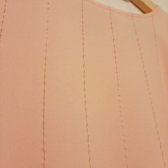 Thereabouts Blouse April Blush Rose Metallic Stripe Top Size Junior 3XL - Picture 15 of 16